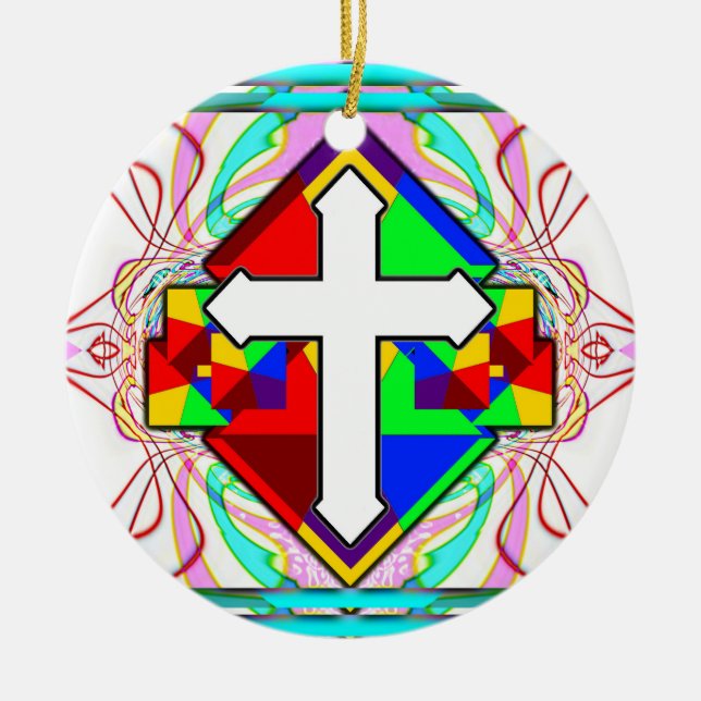 "Auf einer Gral-Quest" Keramik Ornament (Vorne)