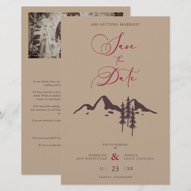 Auf einer Haushaltshochzeit rustikale Bergwelt Boh (Vorne/Hinten)