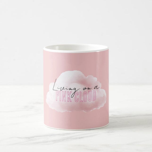 Auf einer rosa Wolke leben Kaffeetasse (Mittel)