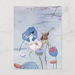 Auf einer Salzmarschen-Illustration Postkarte