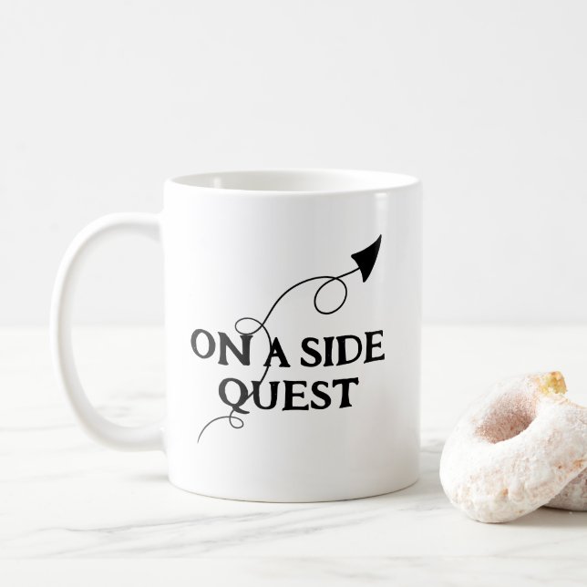 Auf einer Seite Quest lustige Mug Kaffeetasse (Mit Donut)