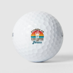 Auf Eiskaffee und Jesus Retro laufen Golfball