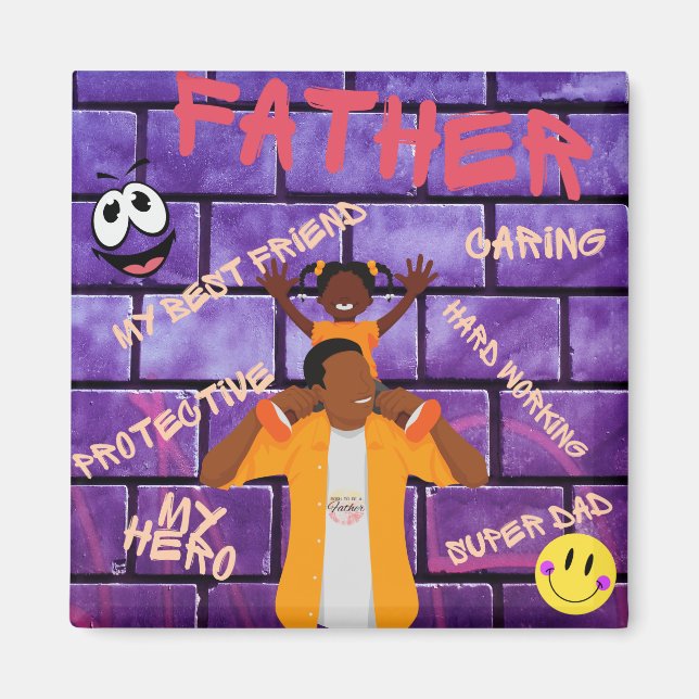 Auf euren Schultern ist Papa mein Held Magnet (Vorne)