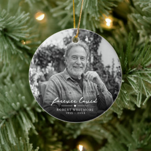 Auf ewig geliebtes Gedenkfoto Keramik Ornament