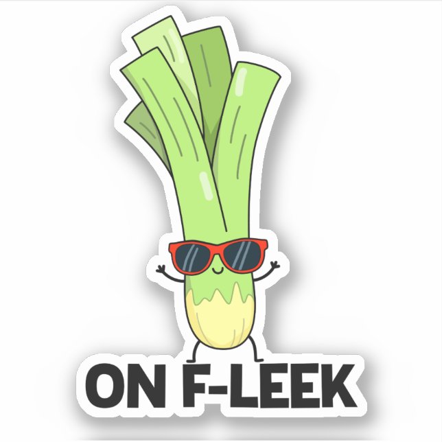 Auf Fleek Funny Veggie Leek Pub Aufkleber (Vorderseite)