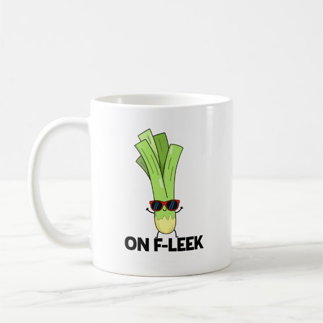 Auf Fleek Funny Veggie Leek Pub Kaffeetasse (Links)