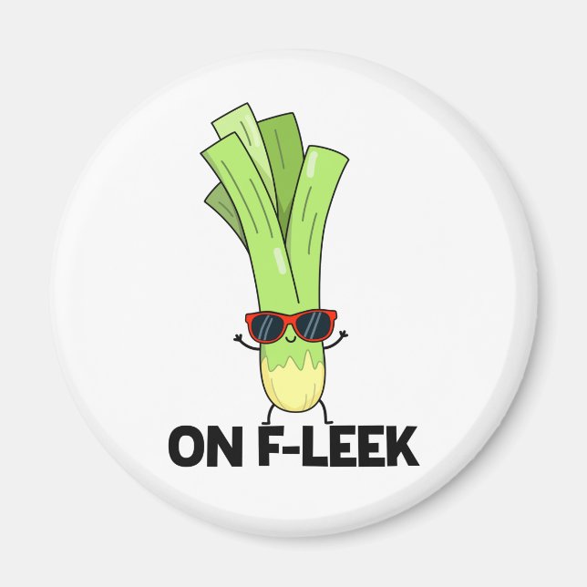 Auf Fleek Funny Veggie Leek Pub Magnet (Vorne)