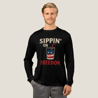 Auf Freiheit schlürfen – Patriotisches T-Shirt zum Tri-Blend Shirt