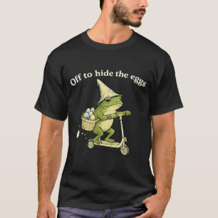 Auf geht's, um die Eier Funny Frog Scooter Osterta T-Shirt