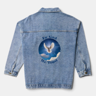 "Auf Gott vertrauen wir" Dekorative Jeansjacke