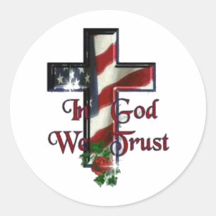 "Auf Gott vertrauen wir" Logo 3" Aufkleber