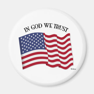 Auf Gott vertrauen wir mit US-Flagge Magnet