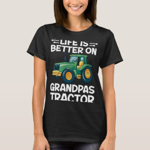 Auf Grandpas Traktor Grünes Leben T-Shirt