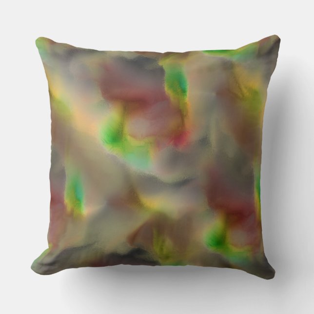 Auf grauen Farbtönen sehen Glas in Rot und Kalkgrü Kissen (Vorderseite)