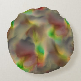 Auf grauen Farbtönen sehen Glas in Rot und Kalkgrü Rundes Kissen