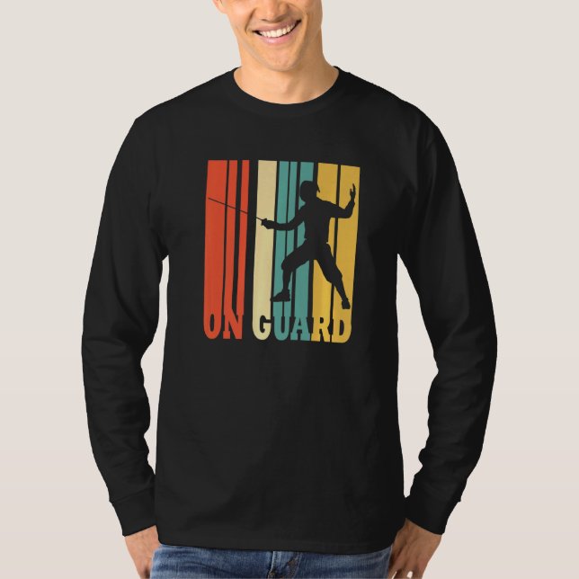 Auf Guard Fencing Fencer Vintag T-Shirt (Vorderseite)