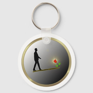 Auf Hoffnung zugehen Minimalistische Silhouette Schlüsselanhänger