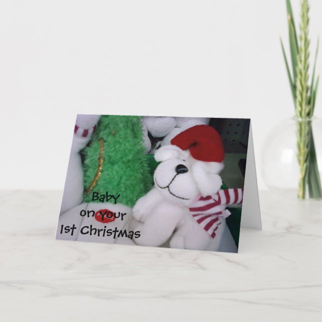 AUF "IHRE ERSTEN CHRISTMAS" BABIEREN FEIERTAGSKARTE (Vorderseite)