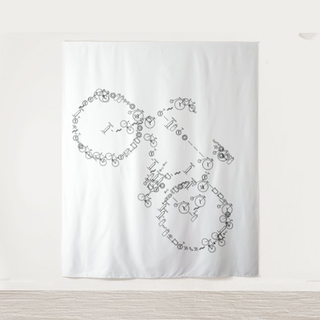 Auf Ihrem Bike-Band Wandteppich (Vorderseite)