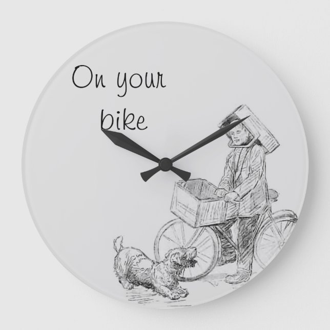 Auf Ihrem Fahrrad Große Wanduhr (Vorderseite)