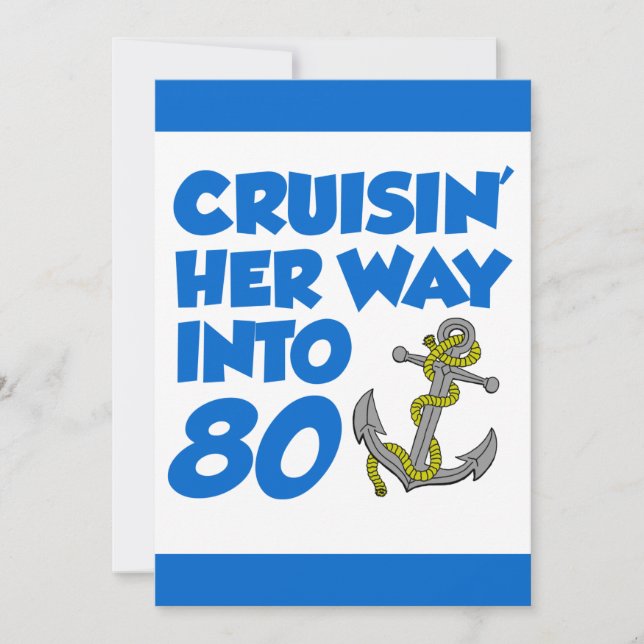 Auf ihrem Weg in 80 Einladung (Vorderseite)