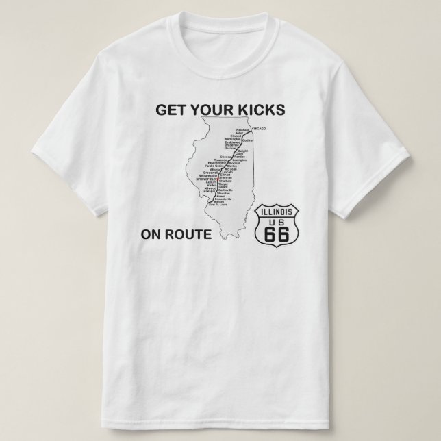 Auf Illinois-Route 66 kommen Sie an die Reihe T-Shirt (Design vorne)