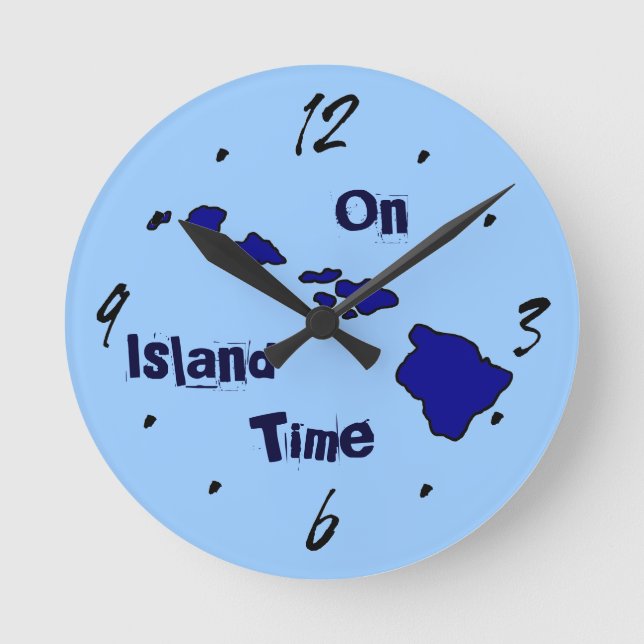 Auf Insel Time Blue Hawaii Mauer Uhr (Vorderseite)