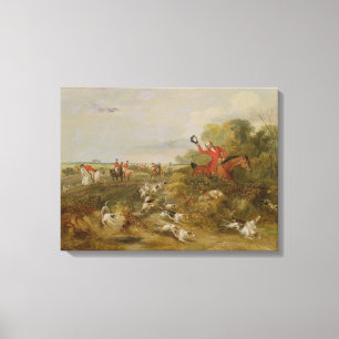 Auf Jagdhunden mit einer Kappe bedecken, der Hall Leinwanddruck