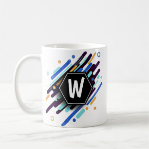 Auf jede beliebige Initiale auf blauem Lack ändern Kaffeetasse