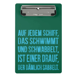Auf jedem Schiff Mini Klemmbrett