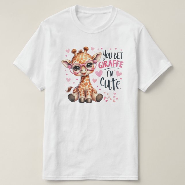 auf jeden Fall bin ich süß Giraffe T-Shirt (Design vorne)