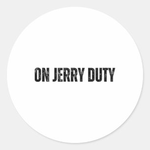 Auf Jerry Duty Skier Lustiger Skifahr-Witz Berg Hu Runder Aufkleber