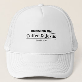 Auf Kaffee & Jesus Trucker Hut laufen Truckerkappe