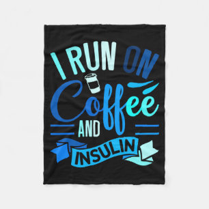 Auf Kaffee Und Insulin Laufen Diabetes-Bewusstsein Fleecedecke