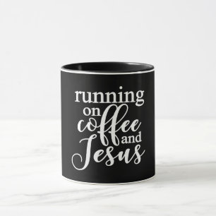 Auf Kaffee und Jesus laufen Tasse