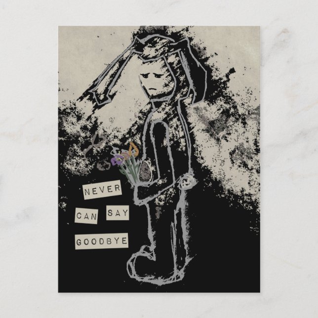 Auf keinen Fall auf Wiedersehen sinibunny sagen Postkarte (Vorderseite)