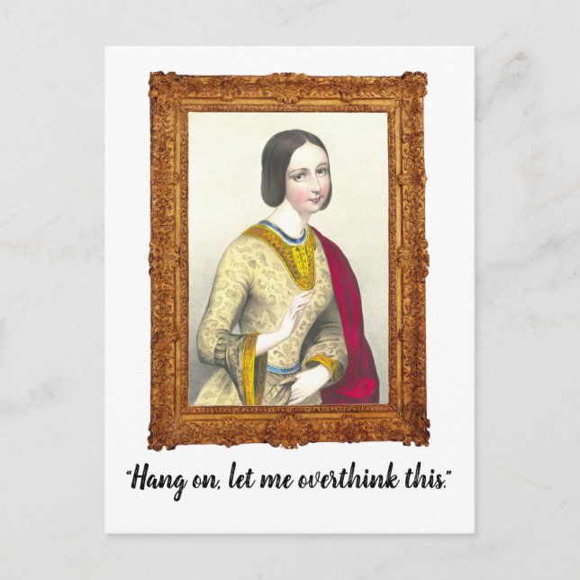 "Auf, Lass mich überdenken" Witzige Postkarte (Vorderseite)