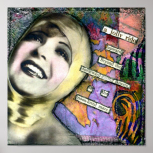 Auf Leinwand gedruckte Collagen aus gemischten Med Poster