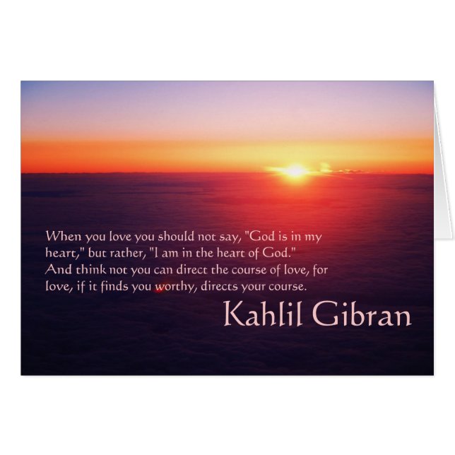 Auf Liebe - der Prophet durch Kahlil Gibran (Vorderseite (Horizontal))