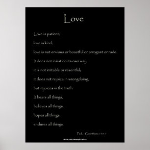 Auf Liebe Paul, 1 Korinther 13:4-7 Bibelangebot Poster