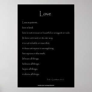 Auf Liebe Paul, 1 Korinther 13:4-7 Bibelangebot Poster
