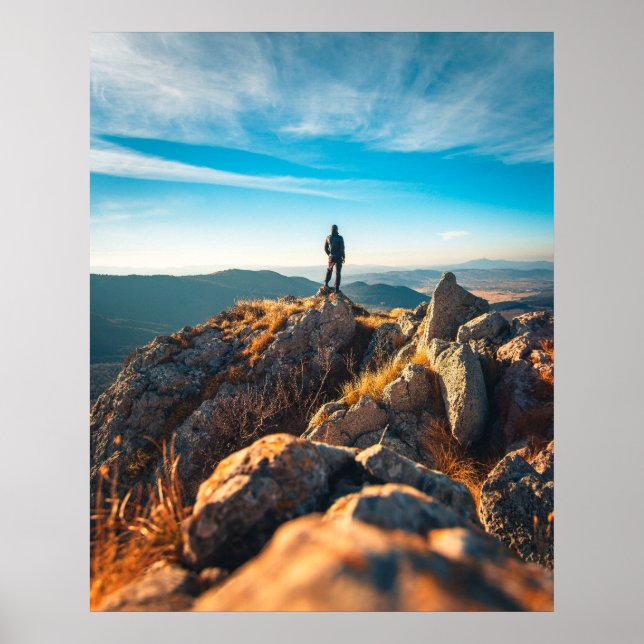 Auf majestätischen Herbstfelsen Poster (Vorne)