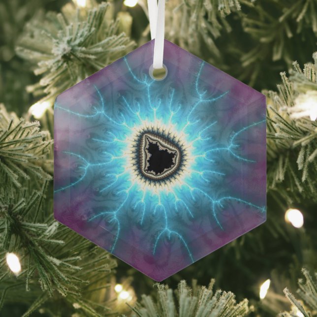 Auf Mandelbrot Shocking Fraktal Abstrakt schalten Ornament Aus Glas (Insitu)