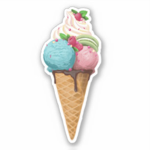 Auf Maß geschnittenes Vinyl-Aufkleber Eiscreme. Aufkleber