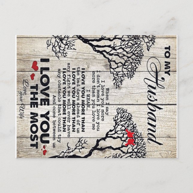 Auf mein Geschenk für den Ehemann | Lieblicher Ehe Ankündigungspostkarte (Vorderseite)