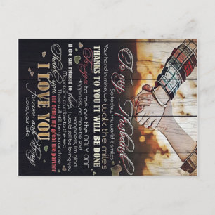 Auf mein Geschenk für den Ehemann   Schreiben an i Ankündigungspostkarte