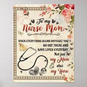 Auf mein Geschenk zur Krankenpflege, Blumenbrief z Poster