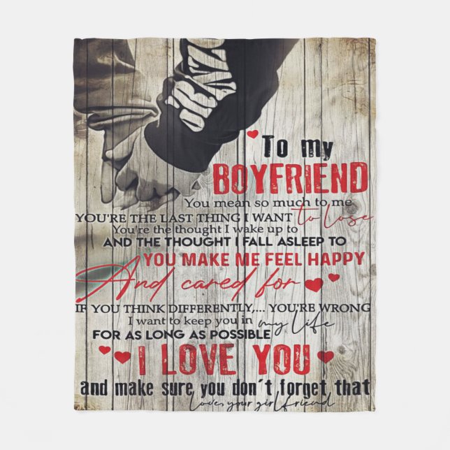 Auf mein Männergeschenk, Personalisiertes Geschenk Fleecedecke (Vorderseite)