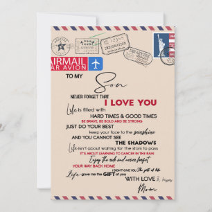 Auf mein Sohn Geschenk, Mama und Sohn, Liebe Brief Feiertagskarte