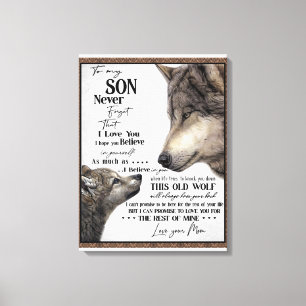 Auf mein Sohn Geschenk, Mama und Sohn, Liebe Brief Leinwanddruck